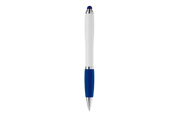 Ball pen Hawaï stylus hardcolour - White / Dark blue
