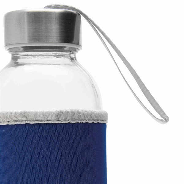 Glas-Flasche Take Well - Royalblau / Transparent