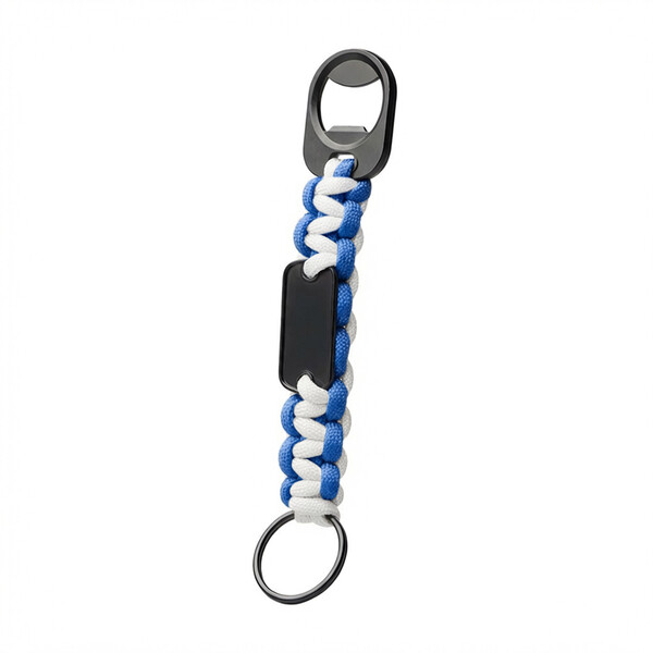 BRAID - BND1553 - RPET Porte-clés tressé avec décapsuleur