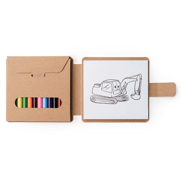Personalized children's coloring set with drawing pad and color pencils