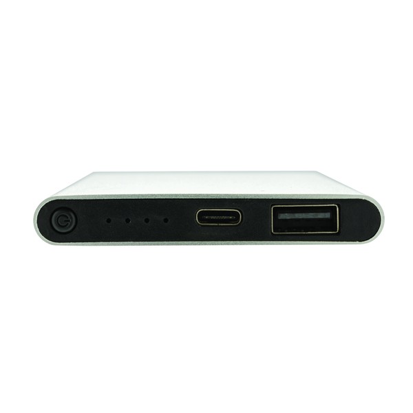 Xd Collection powerbank 4000 mAh, tip C, ploščat dizajn - Silver
