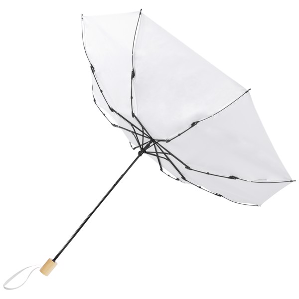 Parapluie 21" pliable windproof en PET recyclé Birgit - Blanc