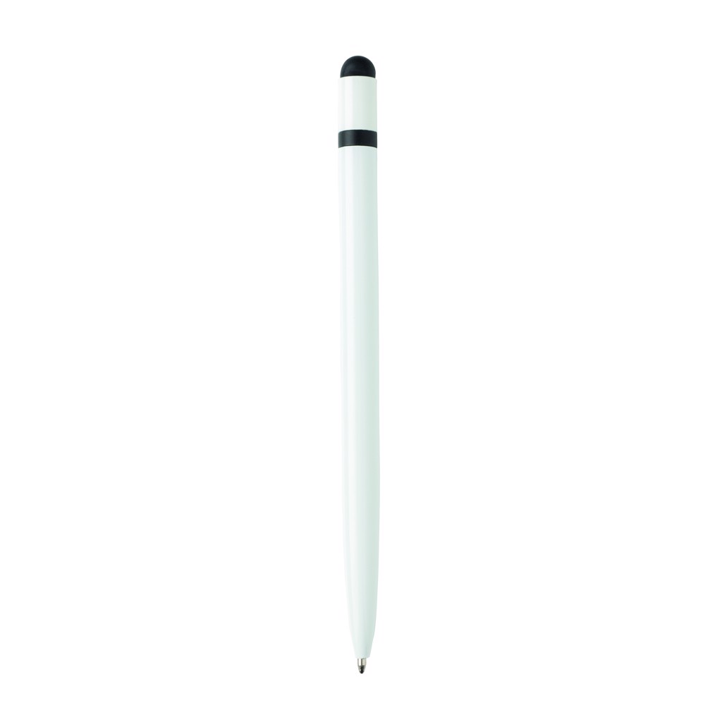Bolígrafo fino de aluminio - Blanco