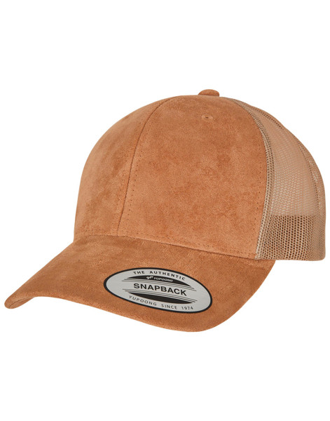 Suede Leather Trucker Cap - Khaki / ONE SIZE