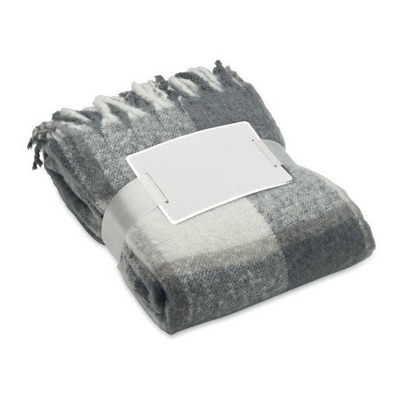 Chequered mohair blanket Quet - Grey