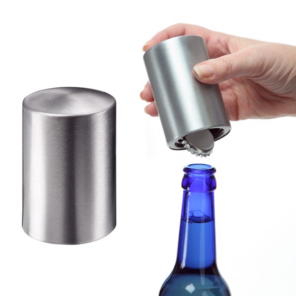 Bottle Opener "Push" - Silver