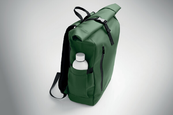 Rolltop laptop rugzak 600D Bangkok Roll - Donker Marinegroen