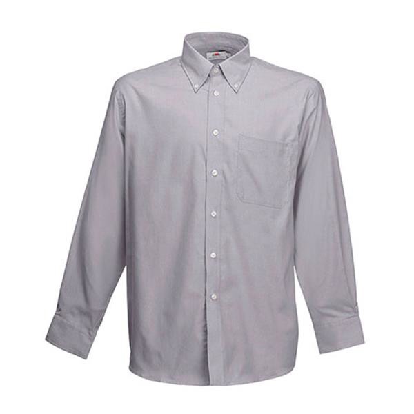 Camisa Oxford Manga Comprida 135G - 70% Algodão/ 30% Poliéster - Cinza Claro / 2XL
