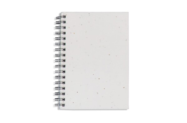 Cahier à spirale en papier semences - Blanc