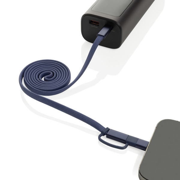 Câble magnétique 60W 2 en 1 Arc en PET RCS - Bleu