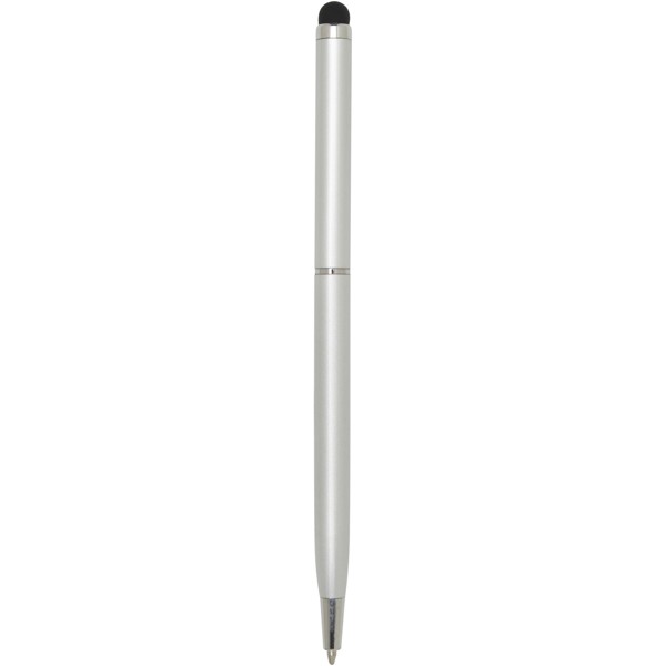 Ore aluminium ballpoint pen with stylus (blue ink) - Silver