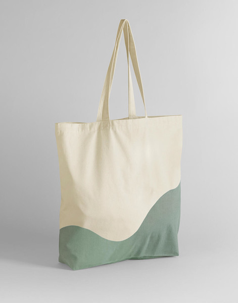 Organic Cotton Wave Print Maxi Tote - Natural / Black / ONE SIZE
