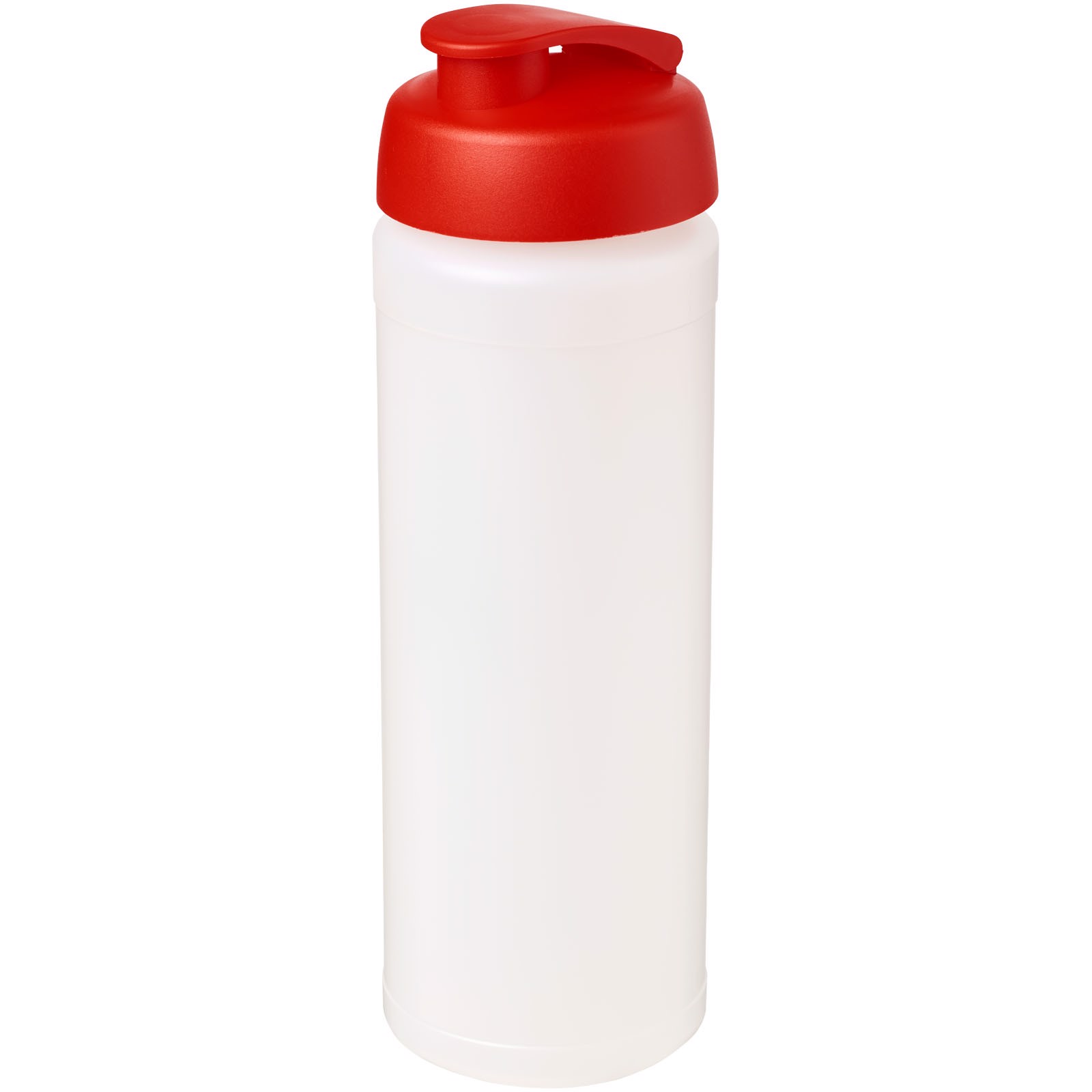 Sportovní láhev s vyklápěcím víčkem Baseline® Plus grip 750 ml - Průhledná / Červená s efektem námrazy