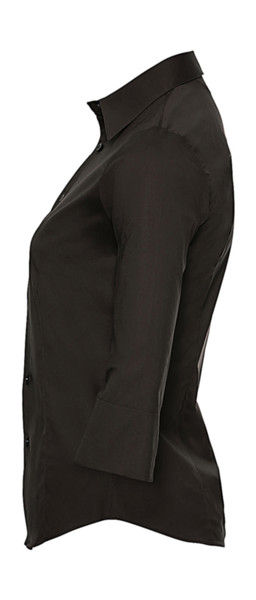 Tailored Blouse With 3 / 4 Sleeves - White / 2XL