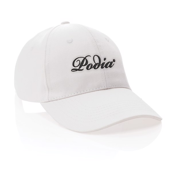 Impact 6 panel 280gr Recycled cotton cap with AWARE™ tracer - White