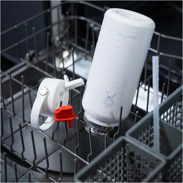 Borraccia termica Hydro Flask Wide Mouth da 946 ml in acciaio inossidabile e tappo con cannuccia - Bianco