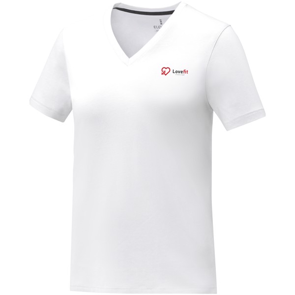 T-shirt Somoto manches courtes col V femme - Blanc / L