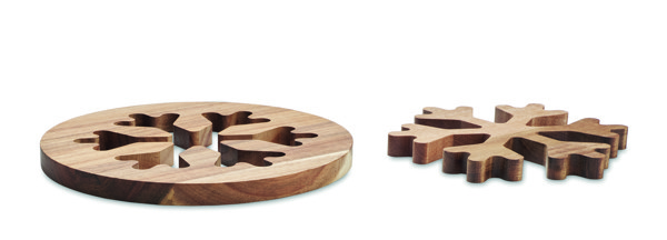 Acacia wooden pot holders set Scaglia