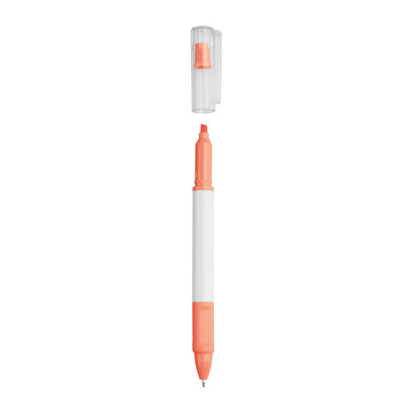 Ballpoint Pen with Highlighter Lens - Orange