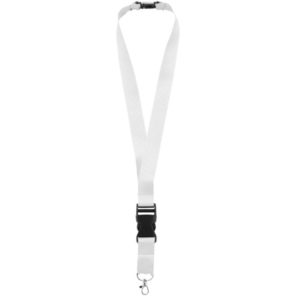 Yogi lanyard detachable buckle break-away closure - White