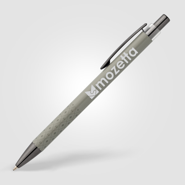 Stylo Norin en aluminium recyclé - Gris clair / Laser