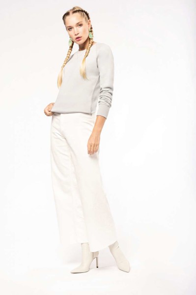 Ladies’ Organic Cotton Crew Neck Raglan Sleeve Sweatshirt - Snow Grey / S