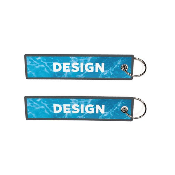 Full colour printed key tag - Charcoal Grey / 13x3cm