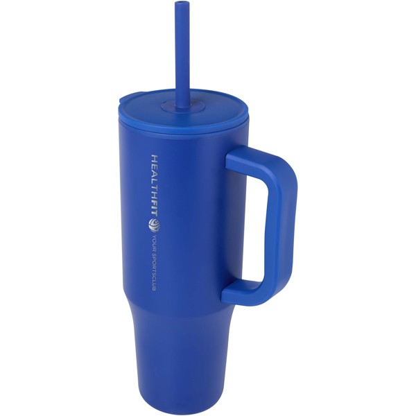 Gobelet isotherme Brady 900 ml certifié RCS avec paille en silicone - Bleu royal