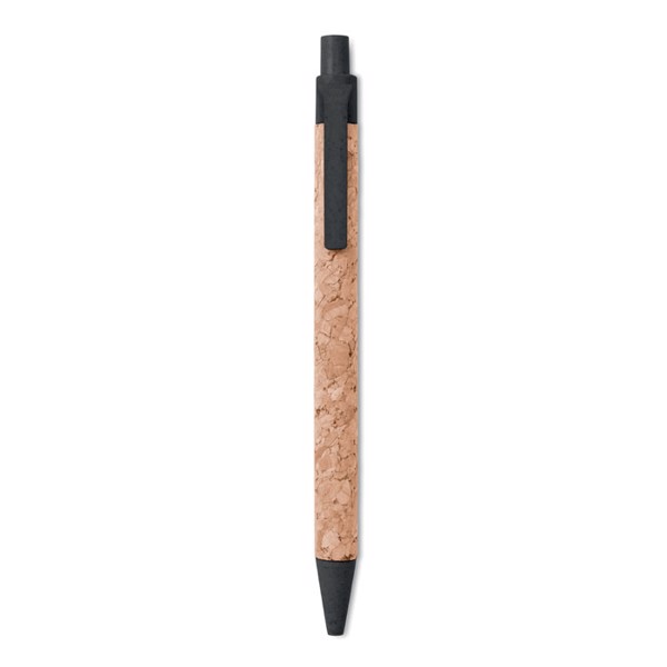 Cork/ Wheat Straw/ABS ball pen Montado - Black