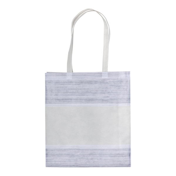 Non Woven Thermowelved Shopping Bag With Gusset - White