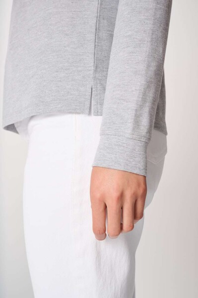 Ladies' Pique Long-Sleeves Polo Shirt - Ideal White / S