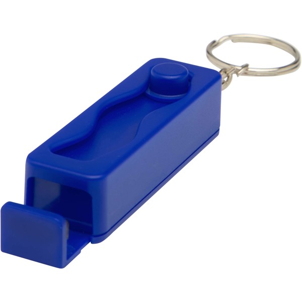 Support de téléphone Aggia avec jouet fidget en plastique recyclé - Bleu royal