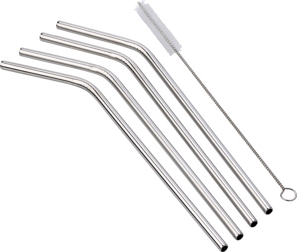 Conjunto de 4 palhinhas de aço inoxidável Rudy