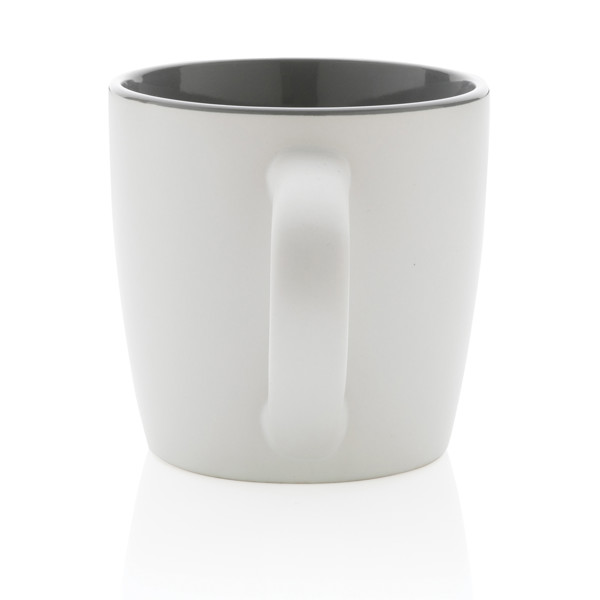 Mug 300ml en céramique avec intérieur coloré - Blanc / Gris