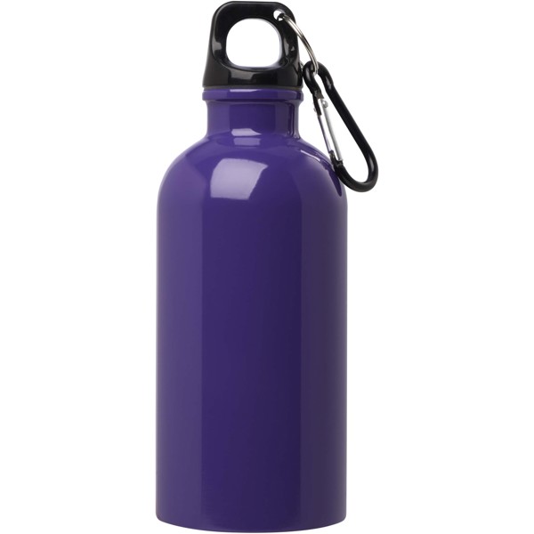 Borraccia da 400 ml in acciaio inossidabile certificato RCS a parete singola con moschettone Oregon - Viola