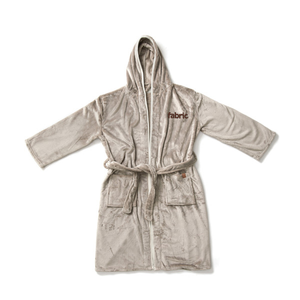 VINGA Louis luxury plush RPET robe size L-XL - Grey