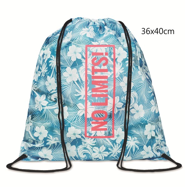 Full colour recycled PET drawstring bag - 36x40cm