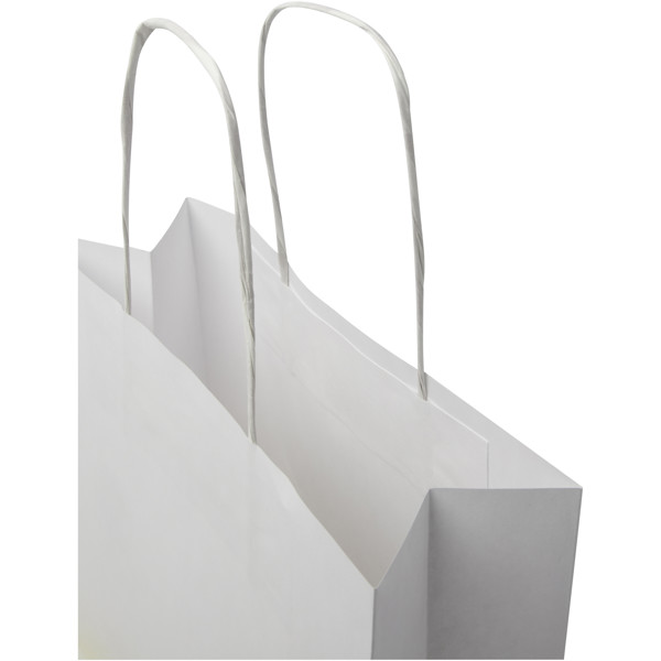 Vrečka iz kraft papirja 24x9x24 cm, 120 g/m2 - Bela