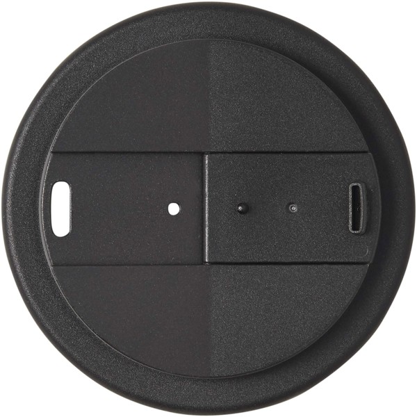 Tazza Americano® Eco da 350 ml in materiale riciclato e con coperchio ermetico - Nero / Nero