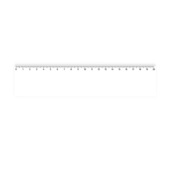 REGLE SUR-MESURE EN PMMA EP. 2mm DIM.20,5x4,5 cm (100 cm2 MAXI) - Blanc