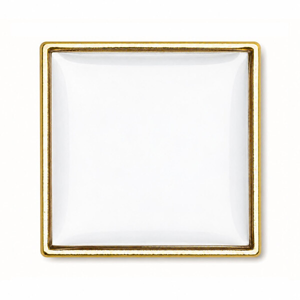 Square metal lapel pin with doming - Imitation gold