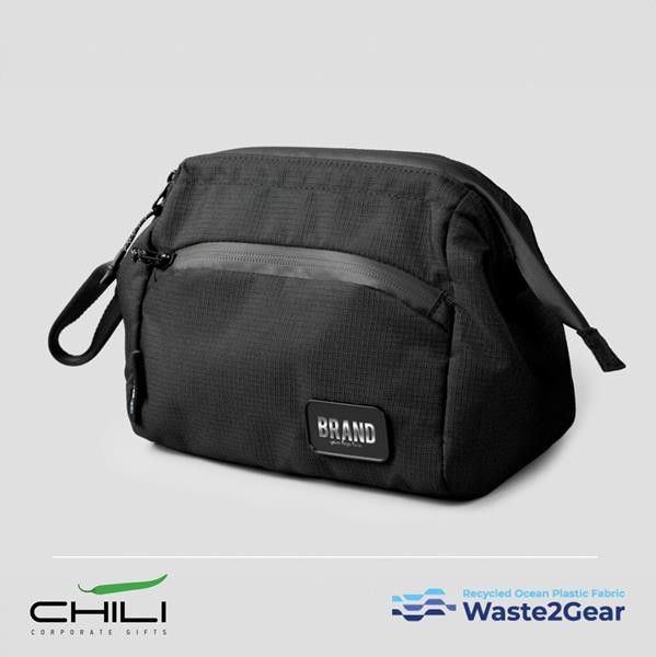 Necessaire Chili Com Estrutura Metálica, Rpet - Preto