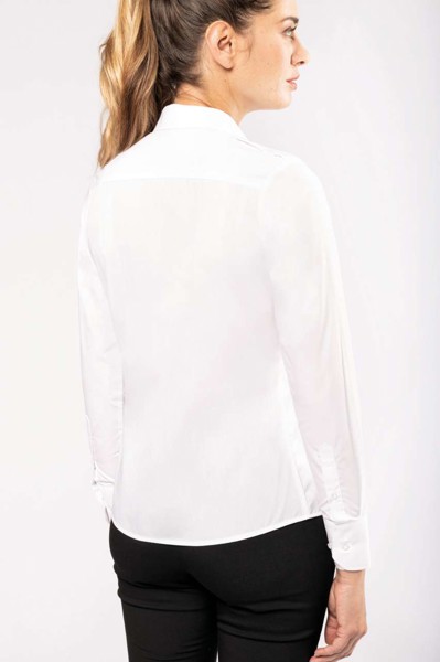 Ladies’ Long-Sleeved Pilot Shirt - White / L