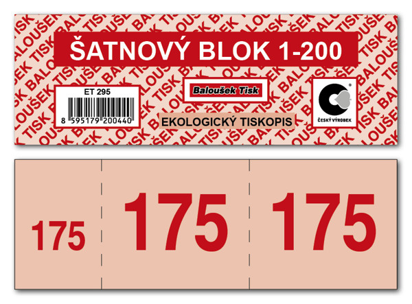Šatnové Bloky 1-200 Čísel