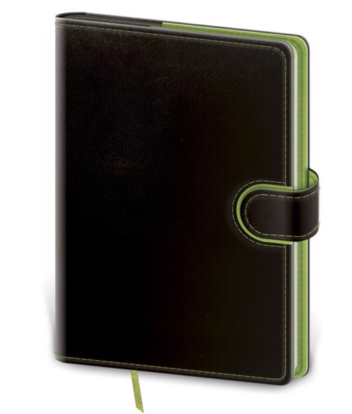 Zápisník Flip, L - černo / zelený