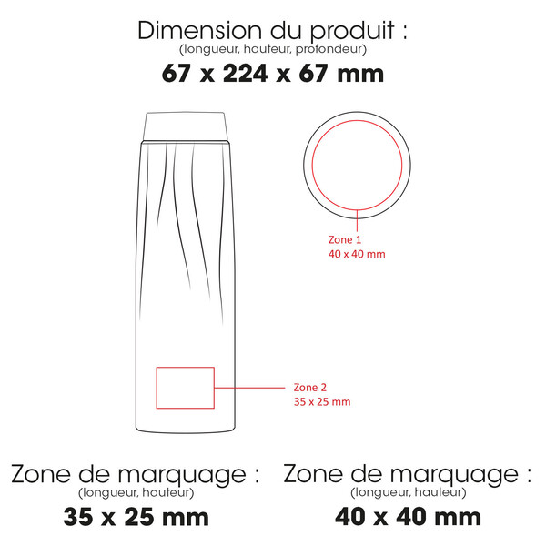 CALYPSO 880 - 360° - BND880 - Bouteille isotherme en acier inoxydable recyclé à double paroi, 500 ml/17 oz - Finition mat