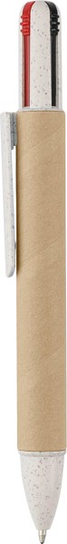 Esferográfica de quatro cores em cartão reciclado Deborah - Black