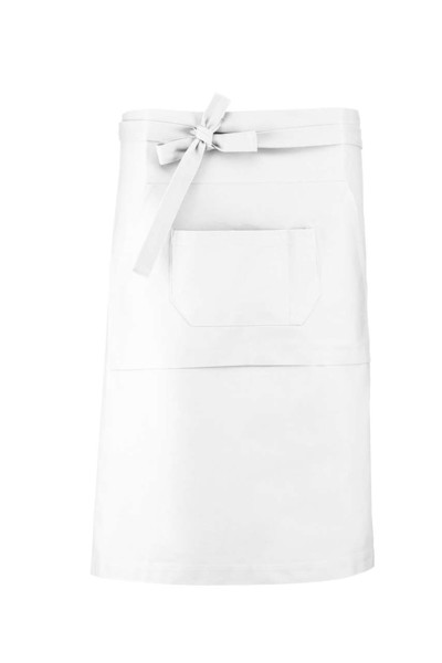 Cotton Long Apron - White