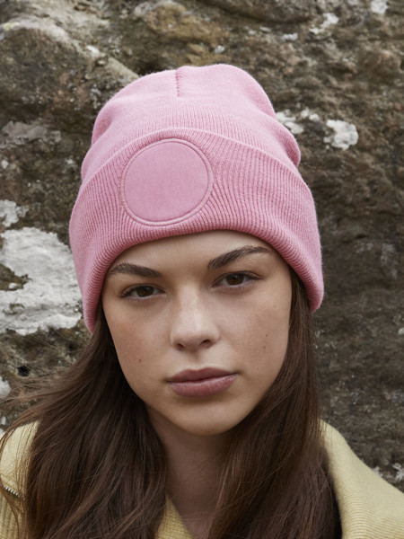 Circular Patch Beanie - White