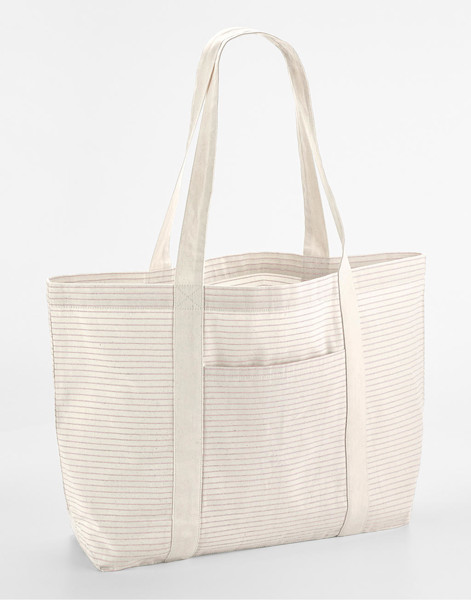 Striped Organic Cotton Shopper - Grey Stripe / ONE SIZE